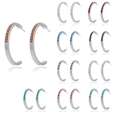 Ohrschmuck Ohrringe Ohrstecker Creole Creolen 3,7cm Swarovski Elements