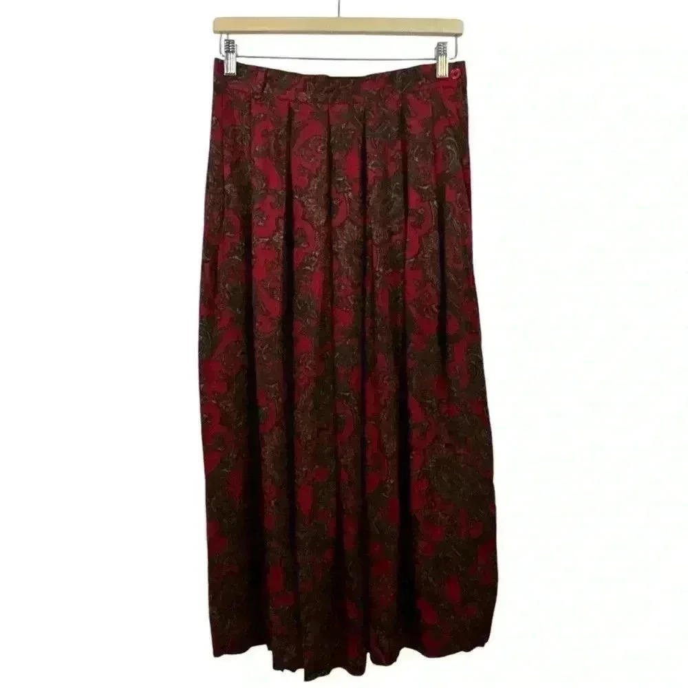 Vintage J.G Hook Floral Multicolor Midi Skirt Size 12 Women's Boho