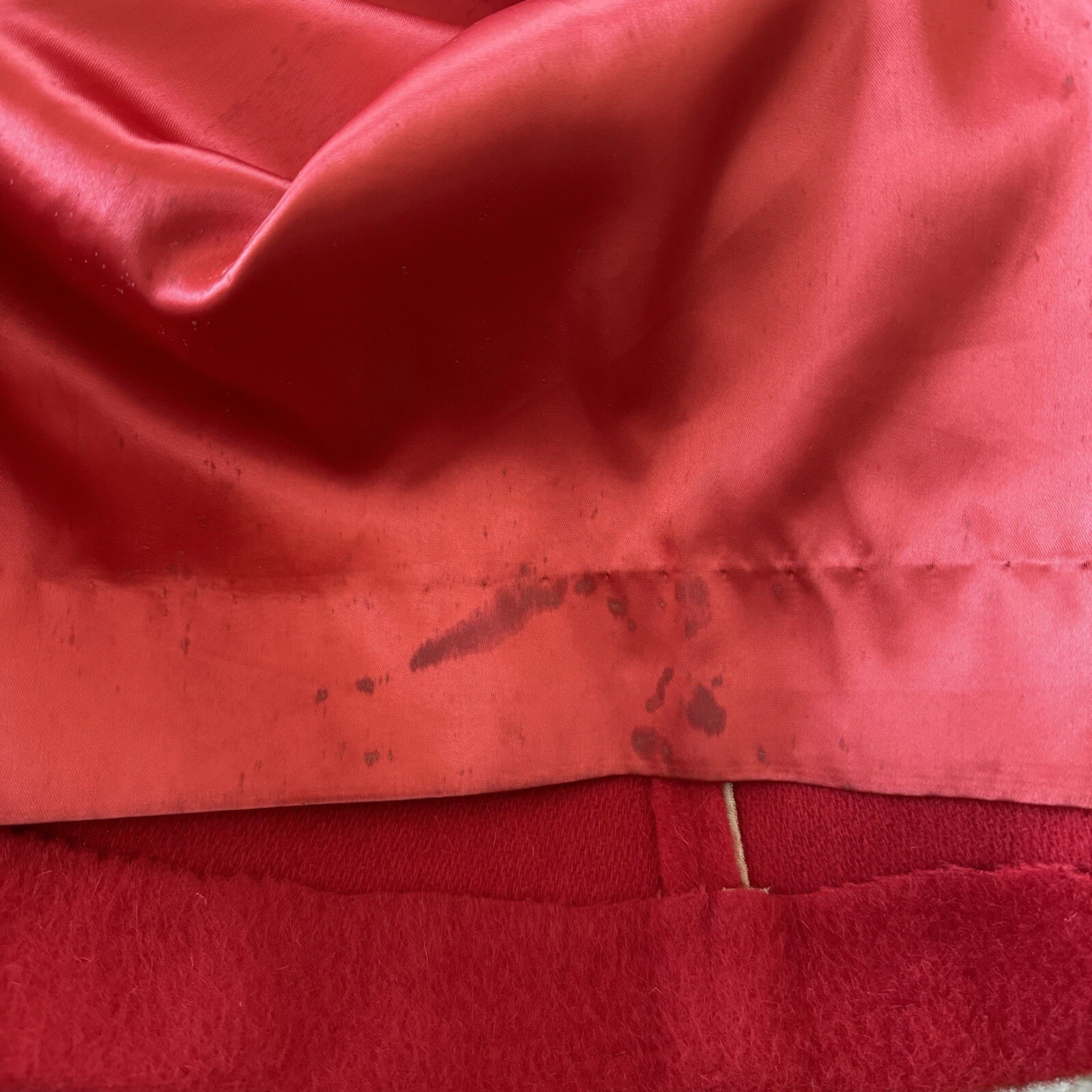 Vintage Lilli Ann 60s Red Wool Coat Brown Fur Col… - image 15