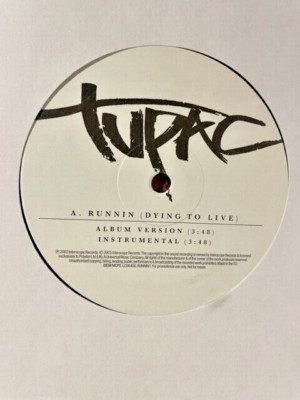 Tupac - Runnin' (Dying To Live) 12'' Hip Hop Vinyl 2Pac Interscope Records Promo