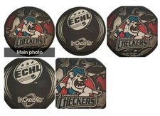 CHARLOTTE CHECKERS OFFICIAL HOCKEY PUCK RARE SHADOW LOGO + INGLASCO ECHL 🇸🇰