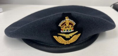 Laulhere Military (Commando) Small Crown RAF Beret – Merino Wool, Leather Band, Unisex Adult, All Sizes Available
