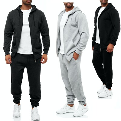 Trainingsanzug Sportanzug Jogginganzug  Trainings Hose Pullover  BASIC Uni Farbe