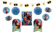 Incredibles 2 Birthday Room Decorating Kit 10pc - Cardstock & Paper Decorations 
