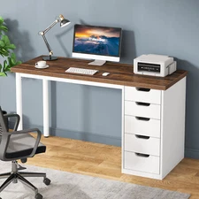 Tribesigns 47" Computer Desk with 5 Drawers, Modern Simple Study Writing Table