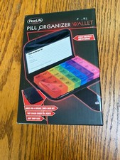 Fine Life Pill Organizer Wallet 7 Day Color Coded Pill Box Easy Snap Case New