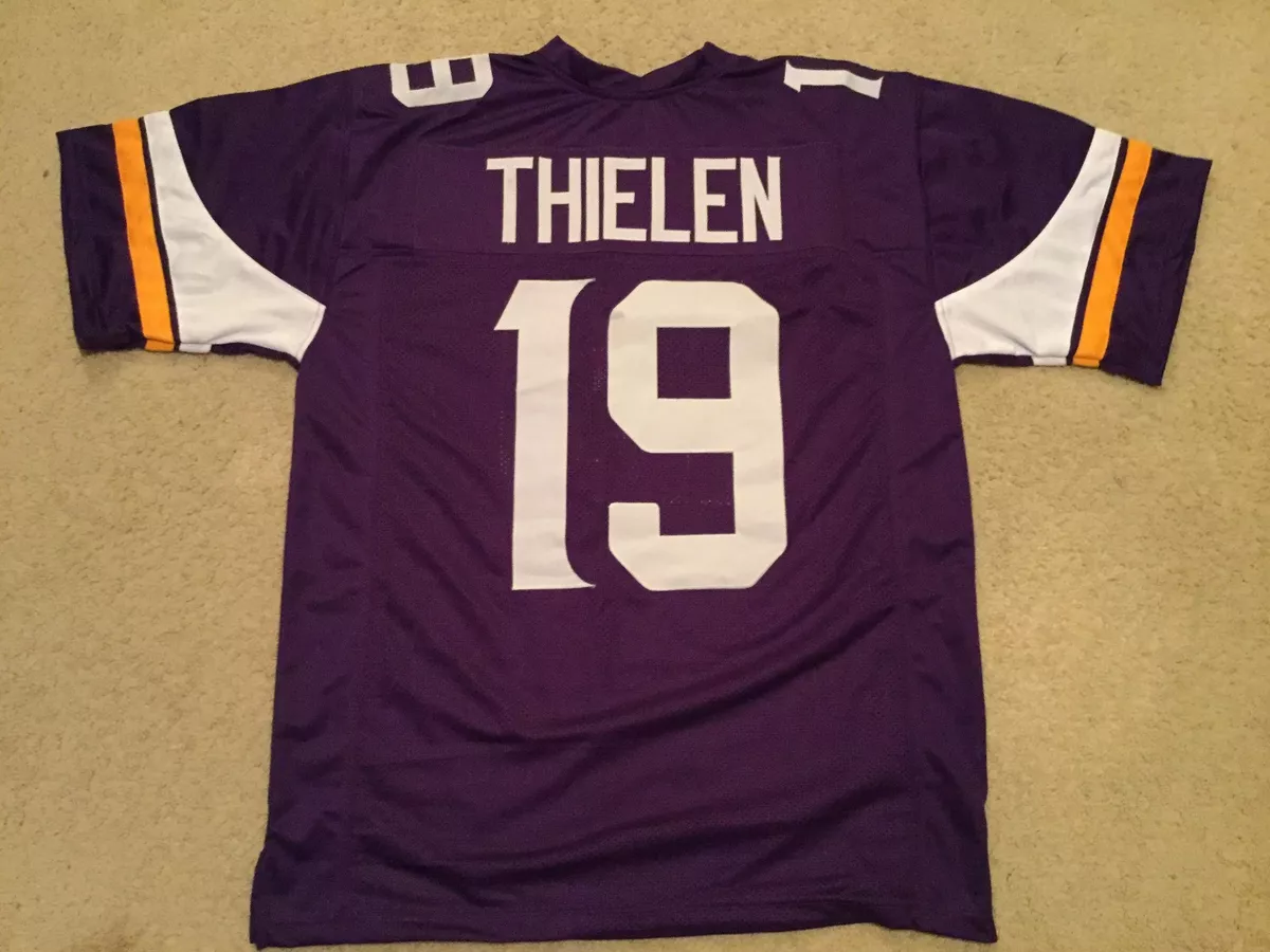 UNSIGNED CUSTOM Sewn Stitched Adam Thielen Purple Jersey M L