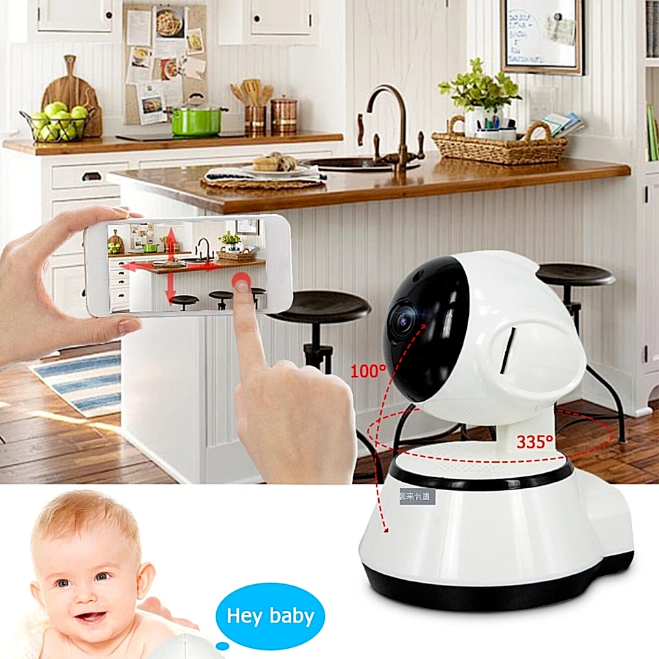 Cámara Wifi De Seguridad Monitor Para Bebe Casas Sensor Movimiento Audio Noche Foto 3 de 4