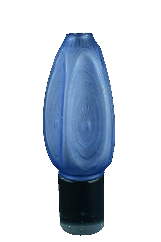 BEAU VASE SABINO les Alvéoles VERRE BLEU Kappa 1930 ART DECO GLASS LALIQUE - Photo 1/1