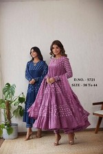 Women Indian Flared Long Anarkali Print Kurta With Pants Dupatta, Ethnic Wear