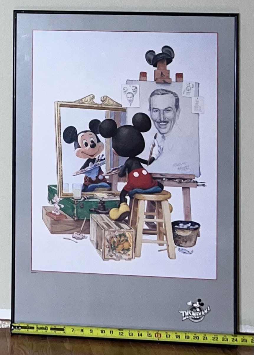 Disney Mickey Mouse Painting Walt Disney Frame Poster Fine