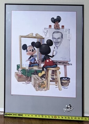 Disney Mickey Mouse Painting Walt Disney Frame Poster Fine