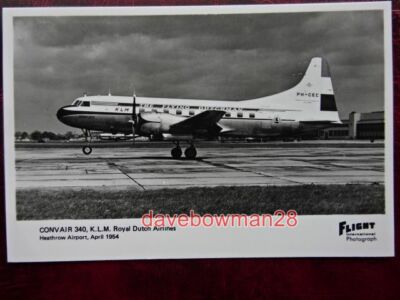 POSTKARTE RP CONVAIR 340 K.L.M ROYAL DUTCH AIRWAYS FLUGZEUG - FLUG INTERNATIONAL