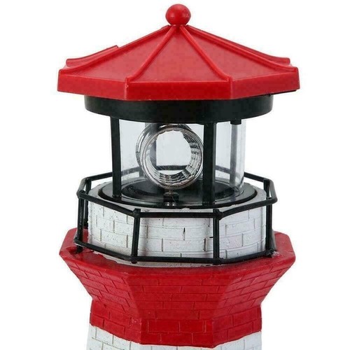 Solar Powered Lighthouse Lawn Ornament LED Light up Garden Backyard Decor NEW - Imagen 7 de 9