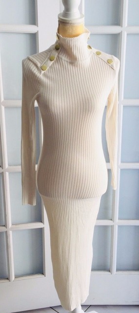 NWT ZARA White BUTTON-UP SHIFT DRESS Tailored Knit High Neck 2080 M Medium | eBay