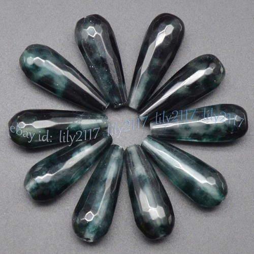 Lots 10 Pcs 11x27mm Faceted Mixed Gemstone Teardrop Loose Beads Jewelry Making - Picture 38 of 51