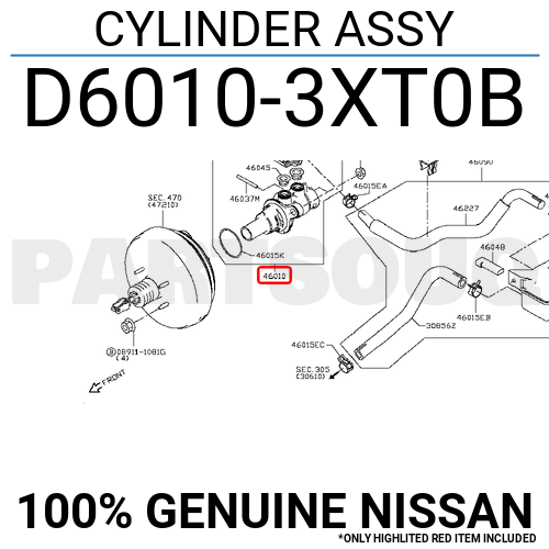 D60103XT0B Genuine Nissan CYLINDER ASSY D6010-3XT0B | eBay