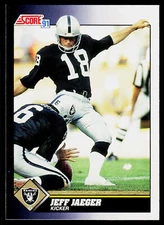 Jeff Jaeger, 1991 Score, #499, Los Angeles Raiders,