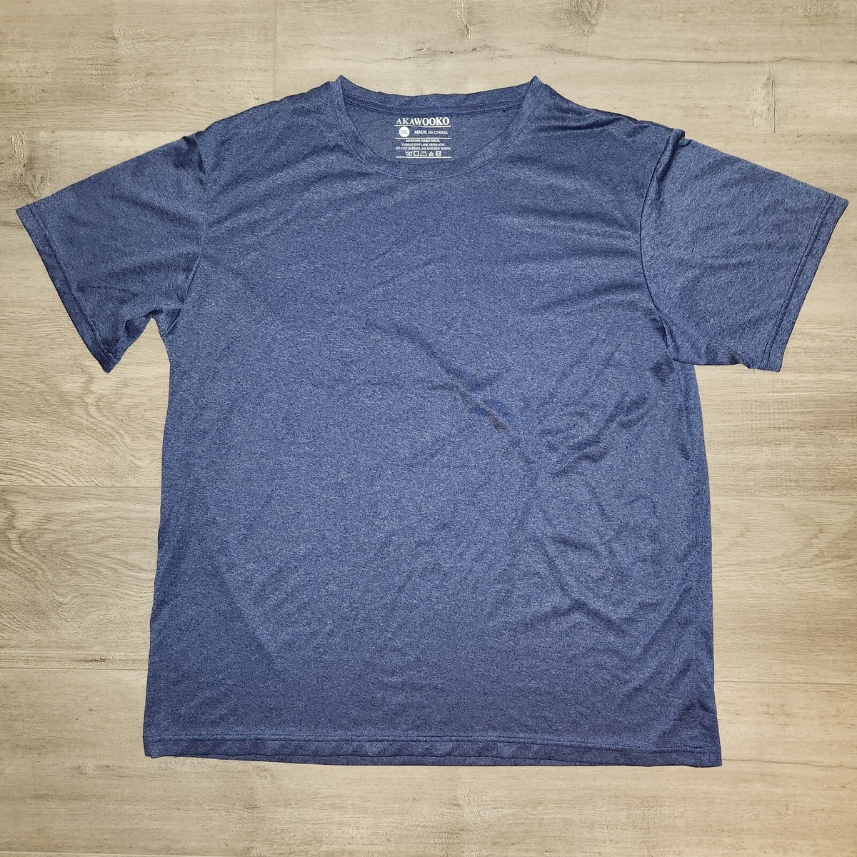 Akawooko Men's 2XL Blue/Indigo Workout T-Shirt Short Sleeve
