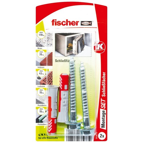 Lockers mounting set wall mounting valuables compartments complete set Fischer stable