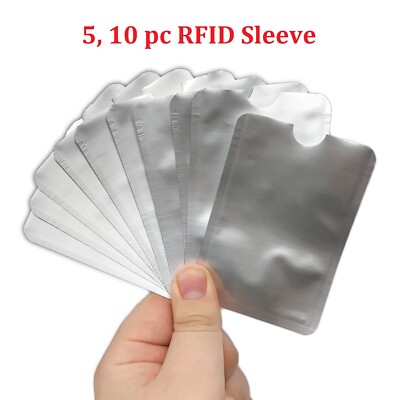 Silver RFID Anti-Theft Credit Card Identity Protector Blocking Safety Sleeve