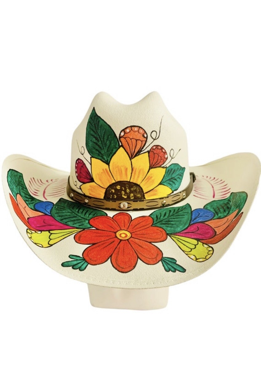 Hand Painted Mexican Cowboy Hat Sombrero Vaquero Pintado  display picture 2