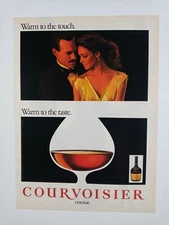 1980s COURVOISIER Cognac Snifter Warm Taste Colorful Vintage Poster Print Ad