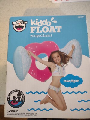 Big Mouth Kiddo Float Winged Heart Shaped Pool Floater Old Stock New-in-Box!