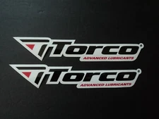 Lot of 2 TORCO advanced lubricants drag racing contingency decals stickers large
