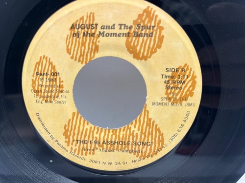 45 RPM August Spur Moment Band The I-95 A_____E Song 1983 Pantera Vinyl - Picture 1 of 7