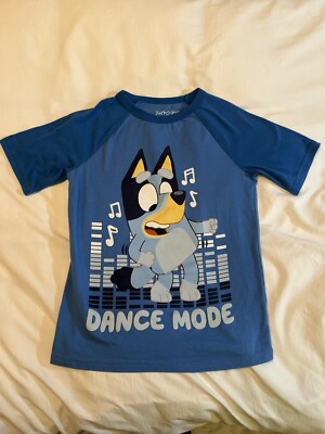 Bluey Kids  Dance Mode  Short Sleeve Crew Neck Boys 7 - Blue Disney