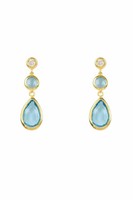Latelita Tropfen-Ohrringe Gold Blau Topas Sterling Silber