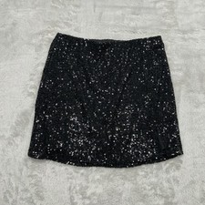 Art Class Skirt Girls Large 10/12 Silver Sequin Mini Straight Lined Party