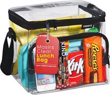 Clear Lunch Bag, Durable PVC Plastic See Through Lunch Bag with Adjustable