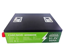 48V 50Ah 2560Wh LiFePO4 Lithium Battery Built-in 100A BMS 15000 Cycles campsites