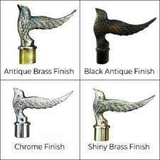Lot of 4 Solid Brass Bird Handle Walking Stick Cane Victorian Vintage Royal Gift