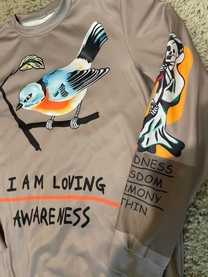 FW18 Kanye West Wyoming Long Sleeve Shirt, XL, Wes Lang Bird