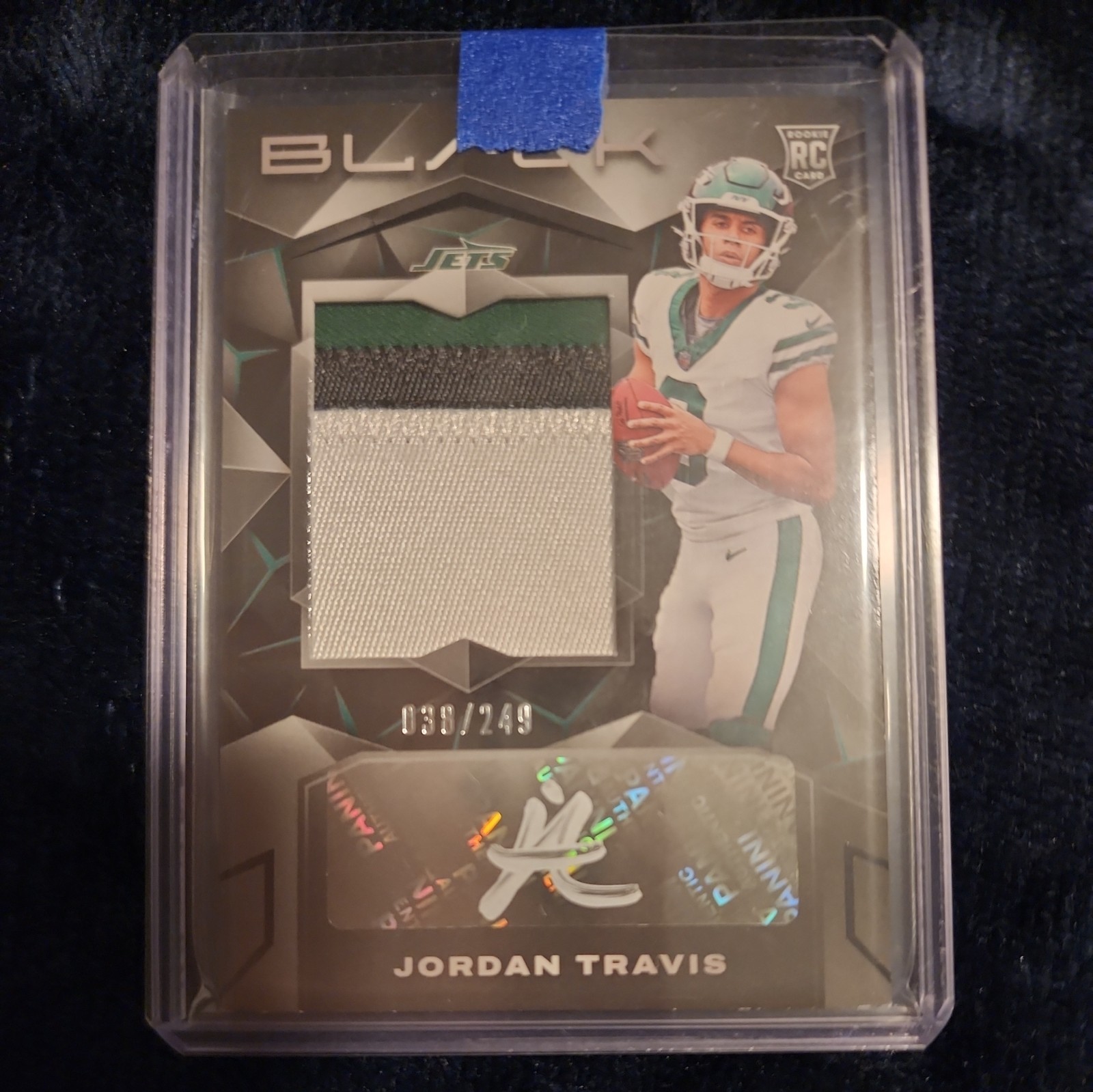 2024 Panini Black Jordan Travis Rookie Patch Auto RPA Silver Ink 038/249 NY