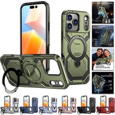 For iPhone 18 17 16 15 14 13 Pro Max Magsafe Case Magnetic Shockproof Ring Stand