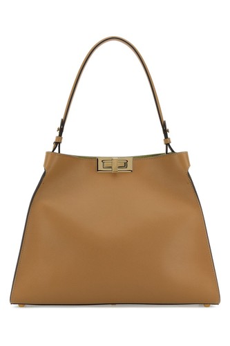 FENDI Way Medium $3900 Cappuccino/Forest Green Shoulder Bag New & Authentic