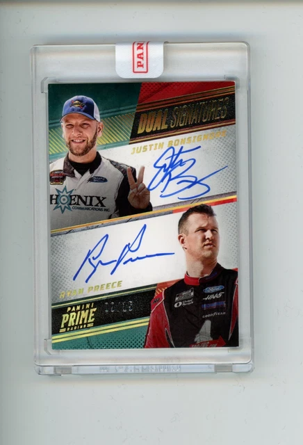 2023 Prime Racing Justin Bonsignore Ryan Preece #DPS-BP Dual Gold Holo Auto 9/15