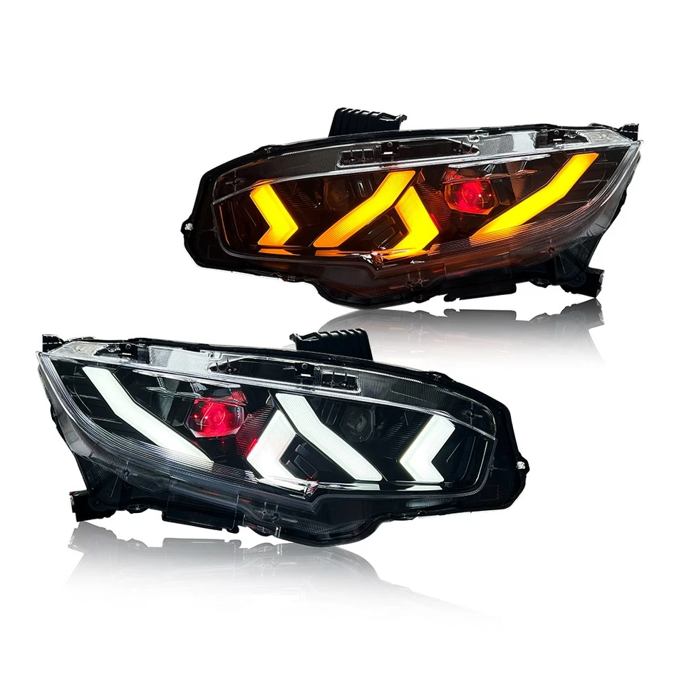 Demon Eyes LED Headlights & RGB Tail Lights  For 2016-2021 Honda Civic Sedan Foto 2 de 4