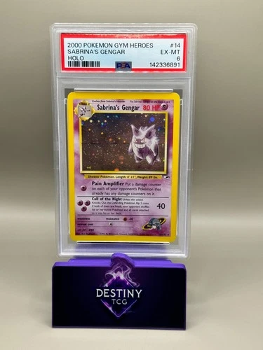 Sabrina’s Gengar 14/132 Gym Heroes PSA 6 EX-MT Pokémon Card WOTC Vintage
