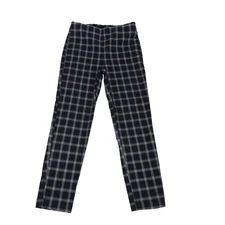 Counterparts  Womens Pants Medium Black White Plaid Straight Leg Pull On Stretch