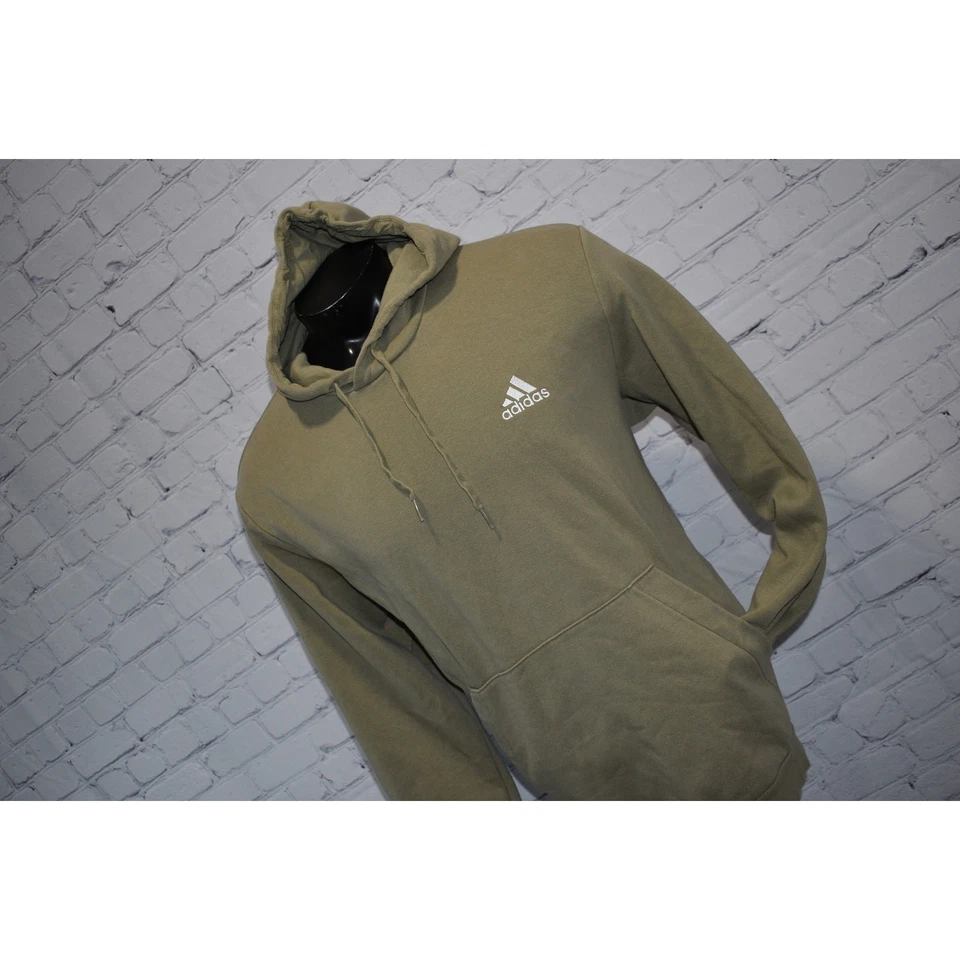 Adidas Sudadera con Capucha Pullover Para Hombre XL Rendimiento Poliéster Algodón Verde Bolsillo Frontal Foto 2 de 4