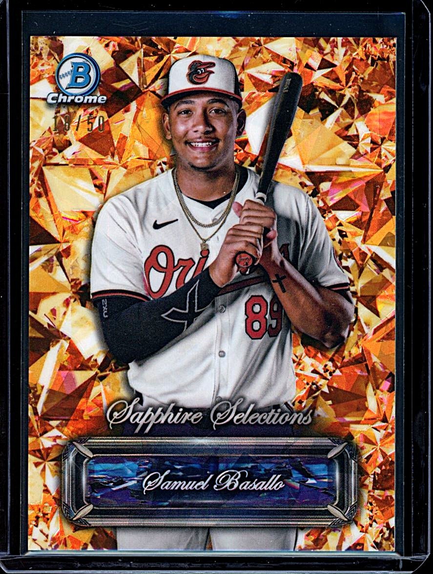 2024 Bowman Chrome Samuel Basallo Sapphire Selection Gold Refractor #18/50