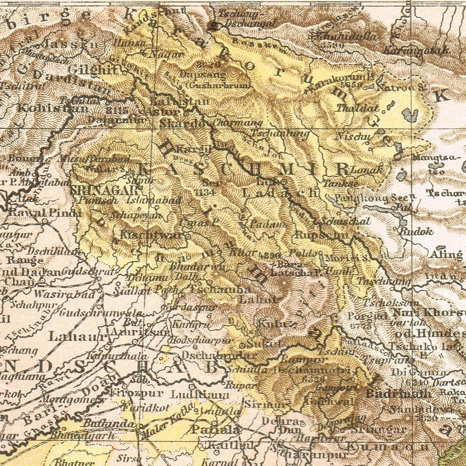Старинная винтажная оригинальная карта Индии 1898 г. Мумбаи Калькутта Индостан - Изображение 2 из 4