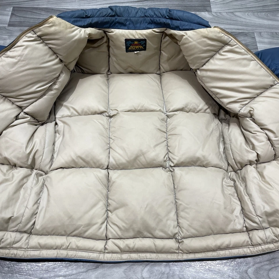 Abrigo Chaqueta Acolchada Acolchada Bauer De Colección Años 50 60 Para Hombre M Azul Garra Cremallera Abrigo Foto 3 de 4