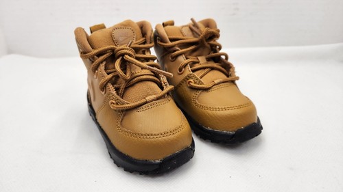 NIKE Baby Shoes Leather MANOA LTR Sneaker Sz 5C Toddler Brown - Picture 10 of 12