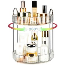360 Rotating Makeup Organizer, 2 Tier Lazy Susan Bathroom Counter Organizer, ...